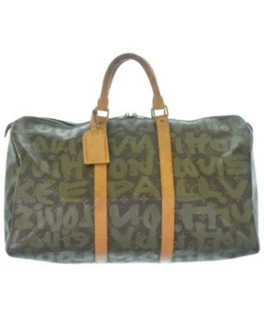 LOUIS VUITTON Boston Bag Brown Khaki Green All over